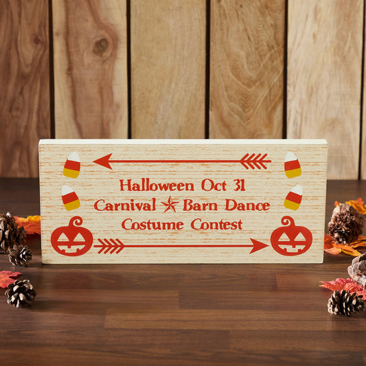 Halloween Carnival Theme Spooky Funhouse MDF Wood Wall Decor Sign Inch Seasonal Party Decoration