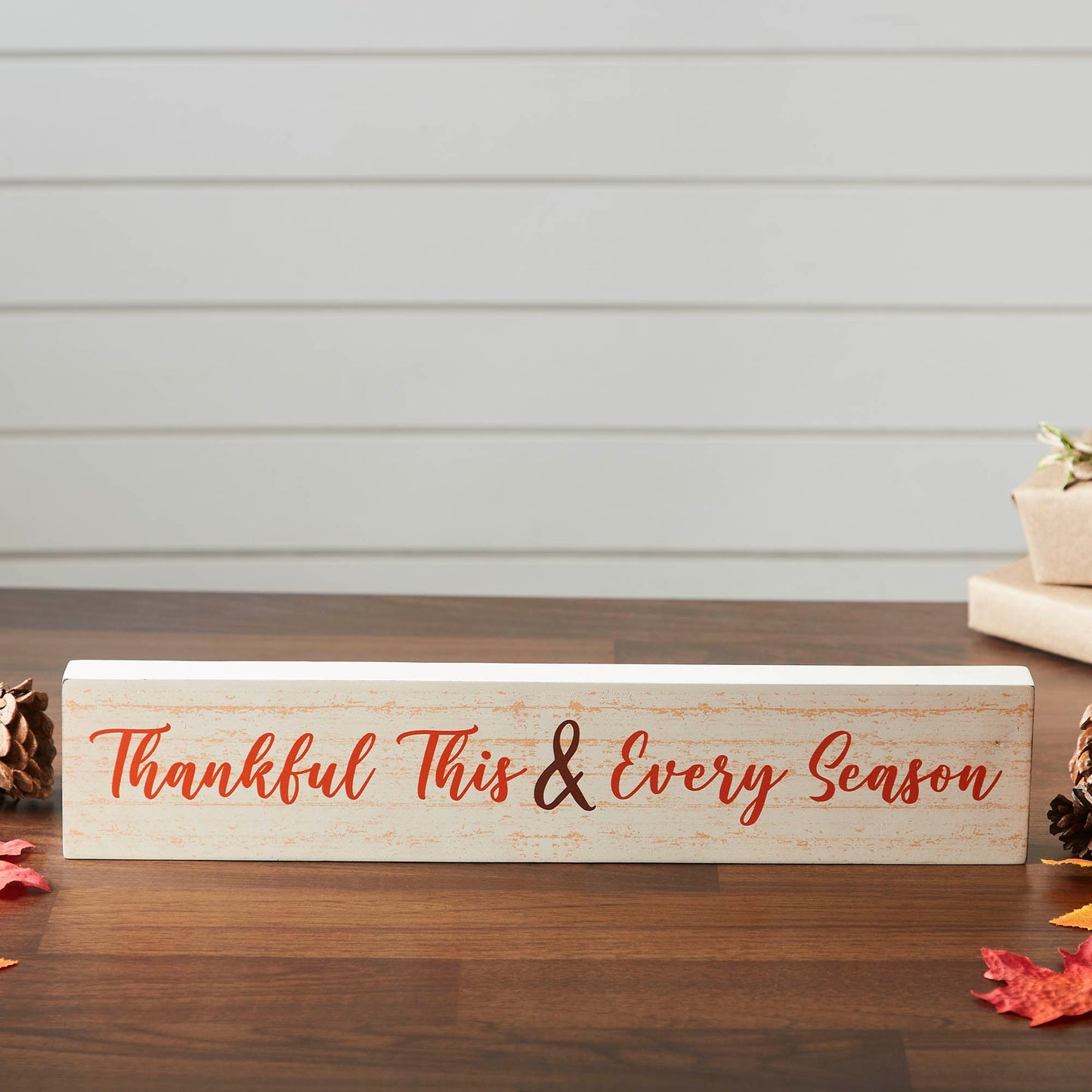 Thankful Gratitude MDF Wall Sign Cream Finish Home Decor Plaque Inspirational Inch