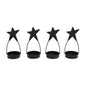 Star Tealight Holder Black Set of 4 4x1.75x1.75