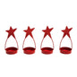 Star Tealight Holder Barn Red Set of 4 4x1.75x1.75