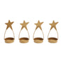Star Tealight Holder Gold Set of 4 4x1.75x1.75