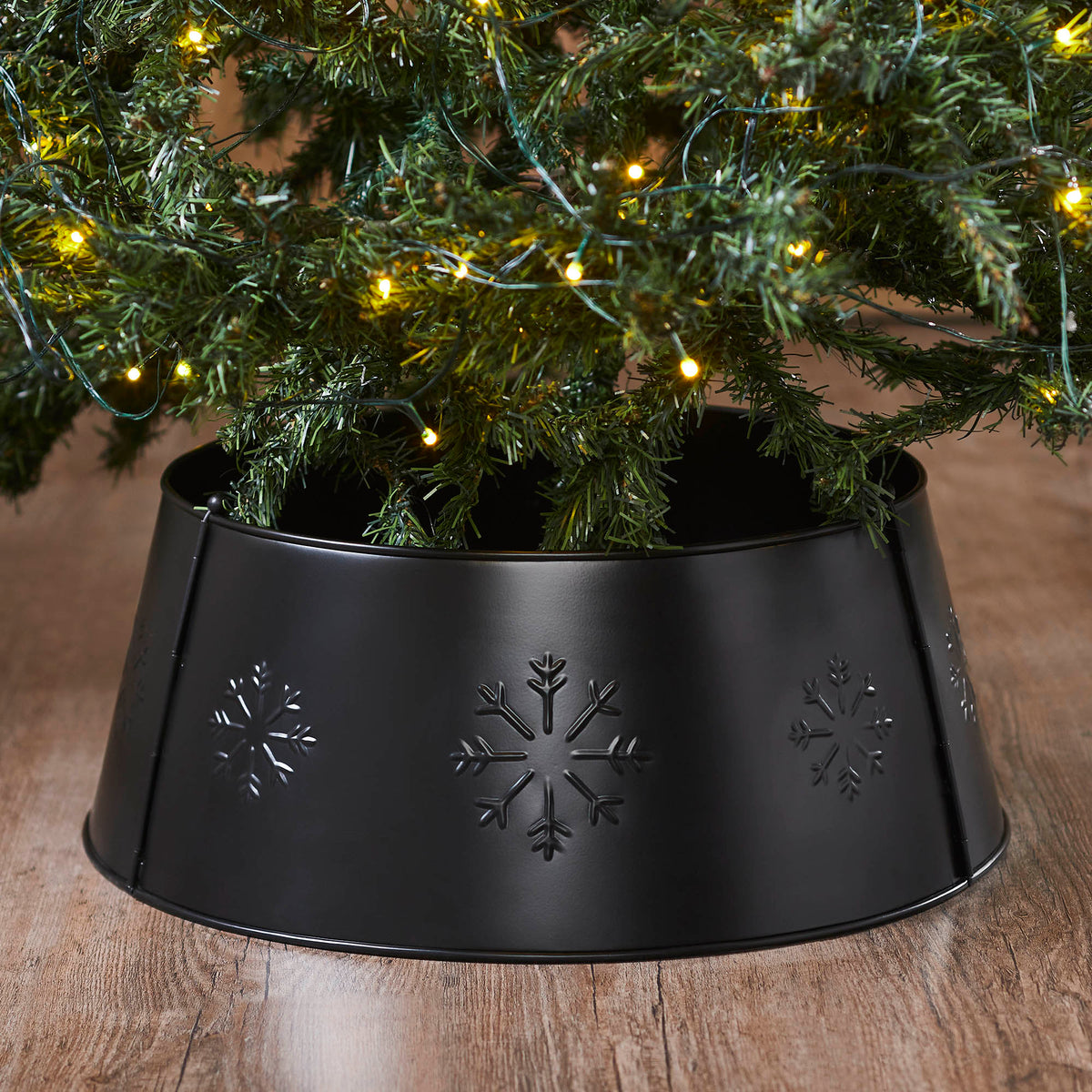 Snowflake Christmas Tree Collar Metal Charcoal