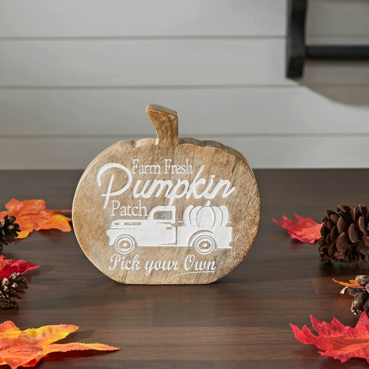 Farm Fresh Pumpkin Patch Wood Decor Rustic Farmhouse Fall Tabletop Sign