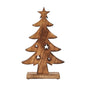 Christmas Tree Two Toned White Natural Wooden Figurine 13.75x8.25x2