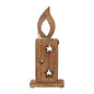 White Flame Natural Candle w/ Stars Wooden Figurine 12x5x2
