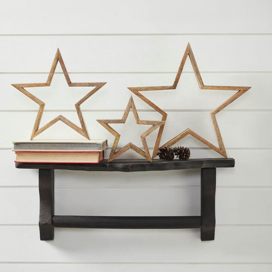 Wooden Nested Stars Natural 3-in-1