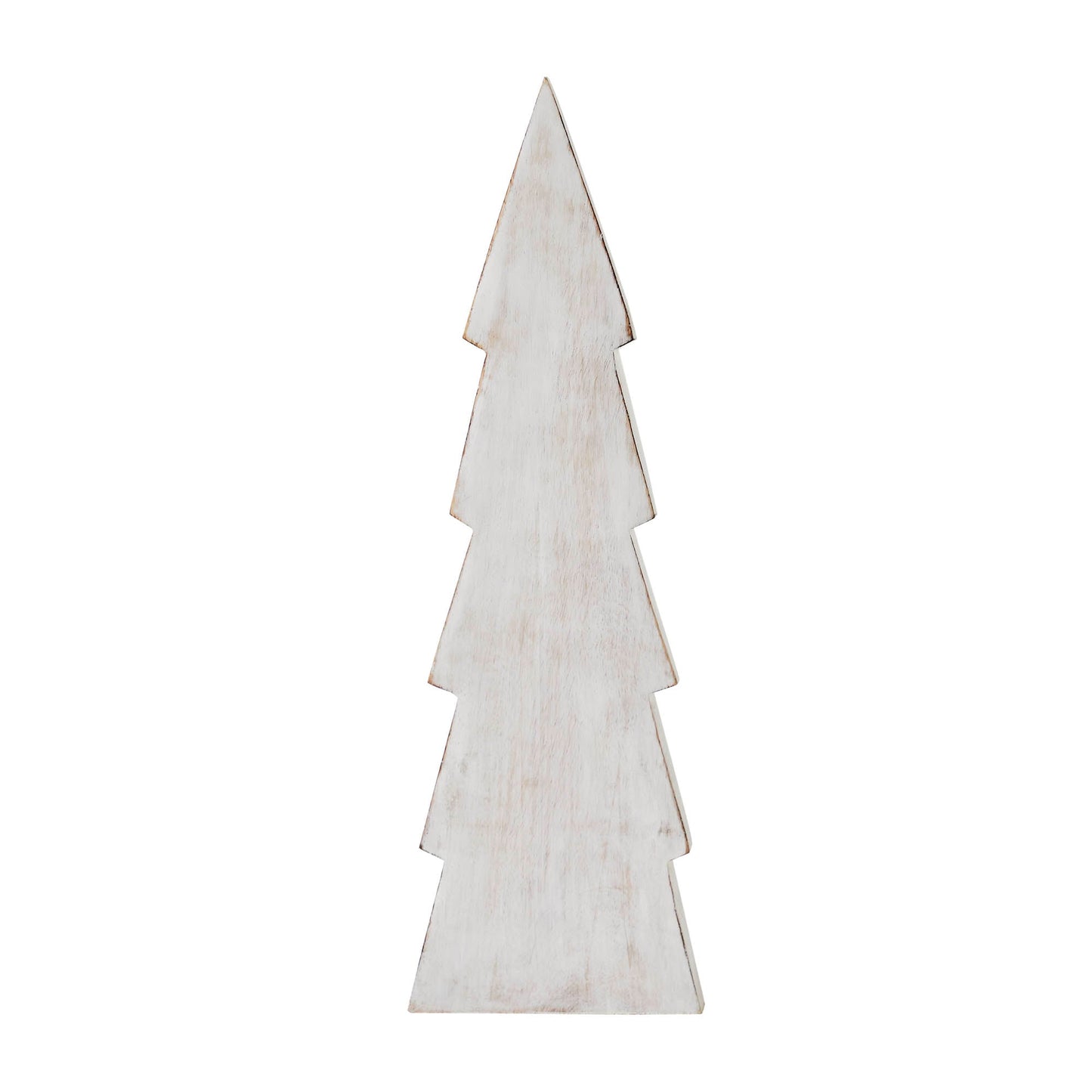Christmas Tree Distressed White Wooden Figurine 15.75x5x1.5
