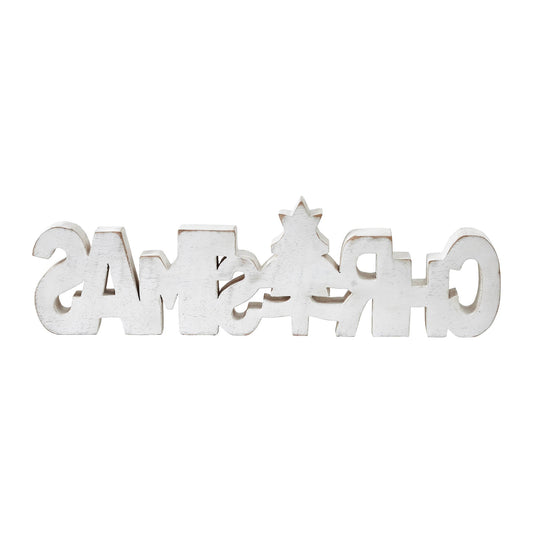 CHRISTMAS Carved Wooden Sign 15x4.25x1