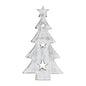 Christmas Tree w/ Stars White Wooden Figurine 10x5.75x1