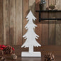Christmas Evergreens White Wooden Figurine 16.5x7.25x2.5