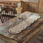 Raven Harvest Simplify Stencil Farmhouse Cotton Table Runner, Black Tan, 12x48 Inch