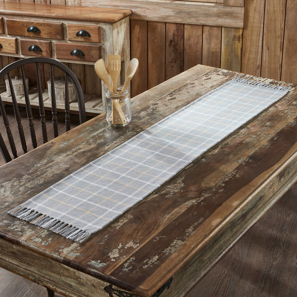 Harvest Blessings Autumn Farmhouse Plaid Woven Table Runner Inch Fall Dining Decor