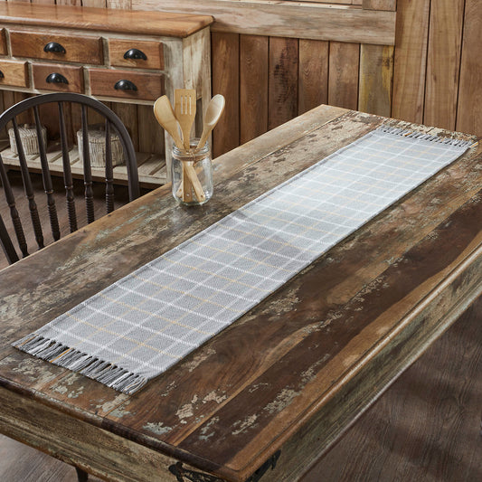 Harvest Blessings Autumn Farmhouse Plaid Woven Table Runner 12x60 Inch Fall Dining Decor