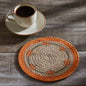 Natural Farmhouse Stenciled Pumpkin Trivet, 8Inch Round, Fall Harvest Blessings Autumn Table Decor Hot Pad