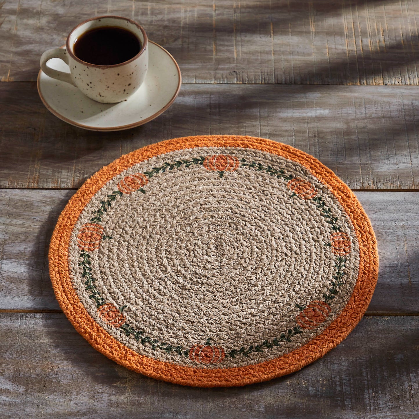 Harvest Blessings Fall Autumn Pumpkin Trivet Natural Stencil Decorative Kitchen Hot Pad & Table Protector