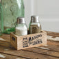 Mason's Jars Wooden Salt & Pepper Caddy - Min of 2