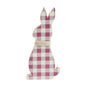 Bunny Hop MDF All Ears Lavender Check Bunny In Burlap Scarf 13x6x1