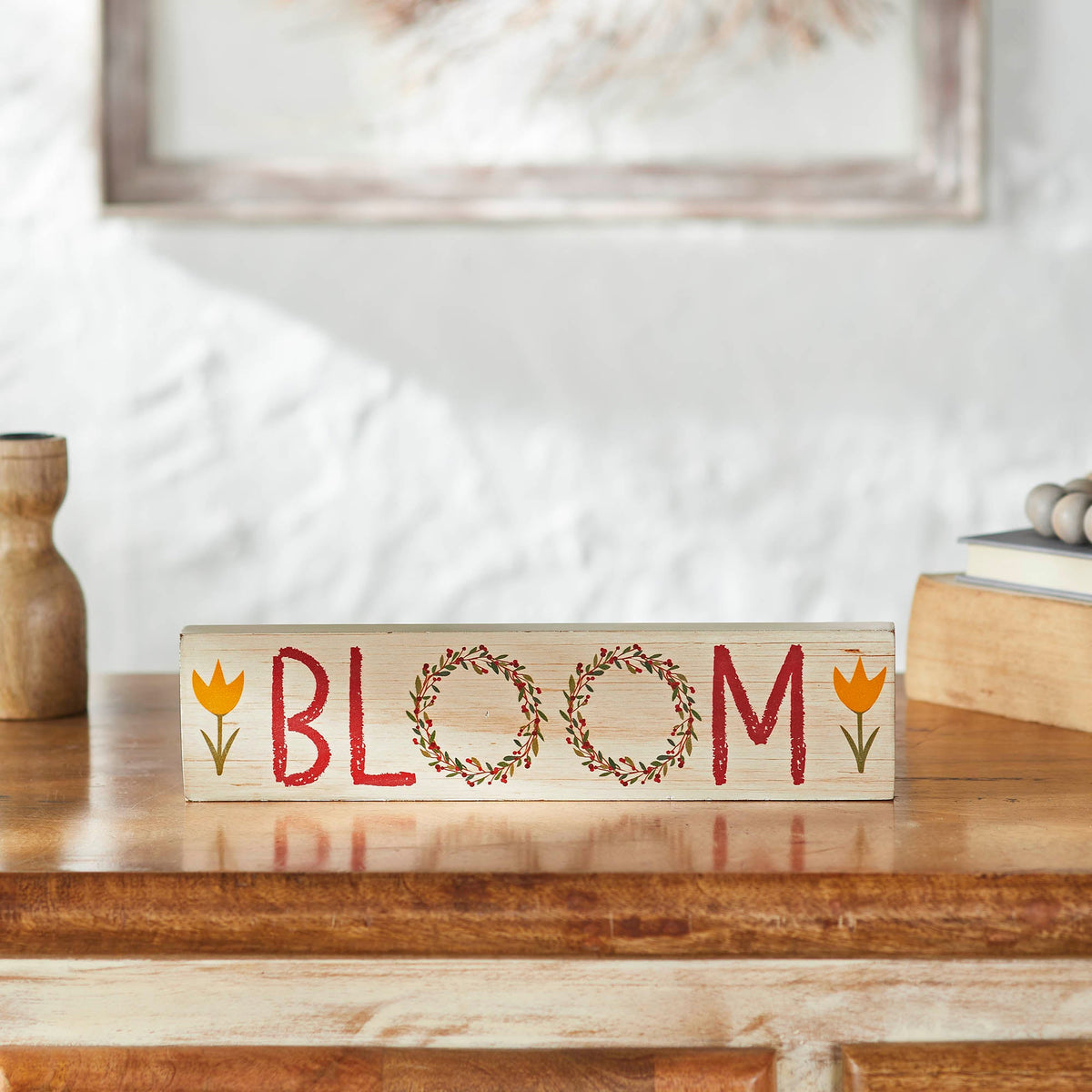 Spring In Bloom Tulips & BLOOM MDF Wall Sign