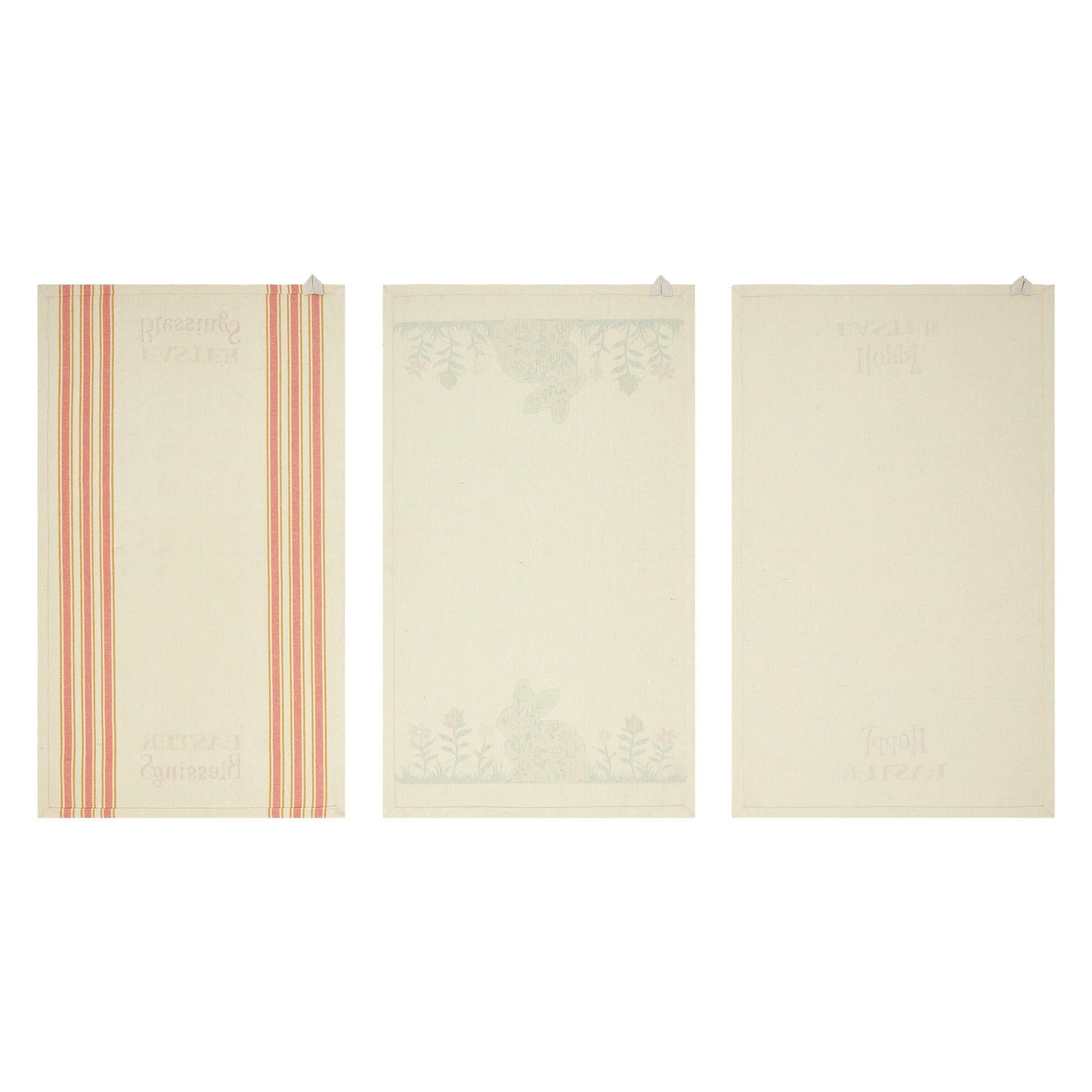 Bunny Hop Floral Bunny & Easter Tea Towel Set of 3 16x28