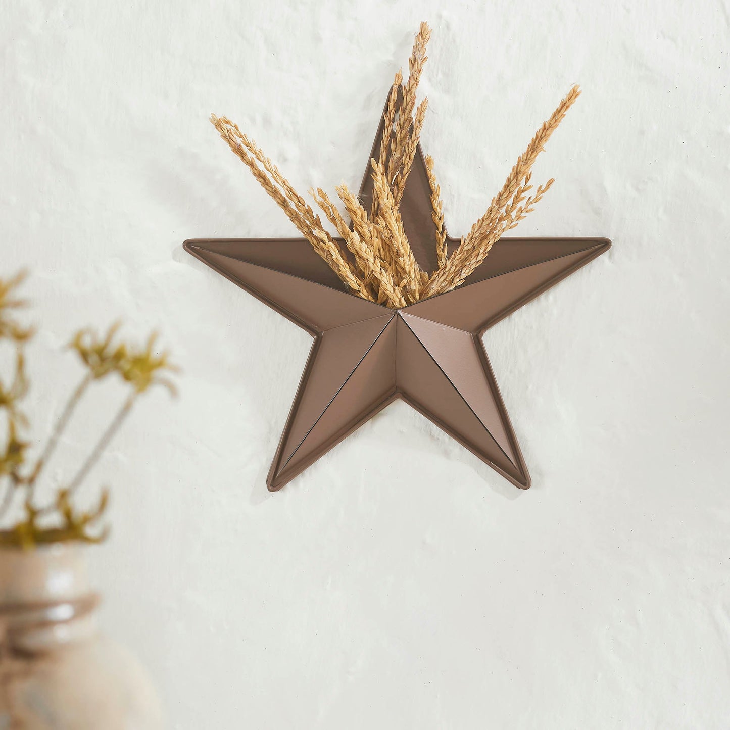 Metal Star w/ Pocket Rust Brown Distressed