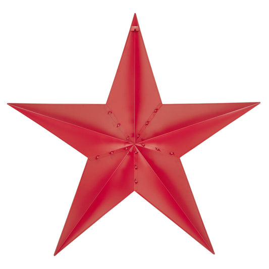 Metal Star Barn Red Distressed 48x48