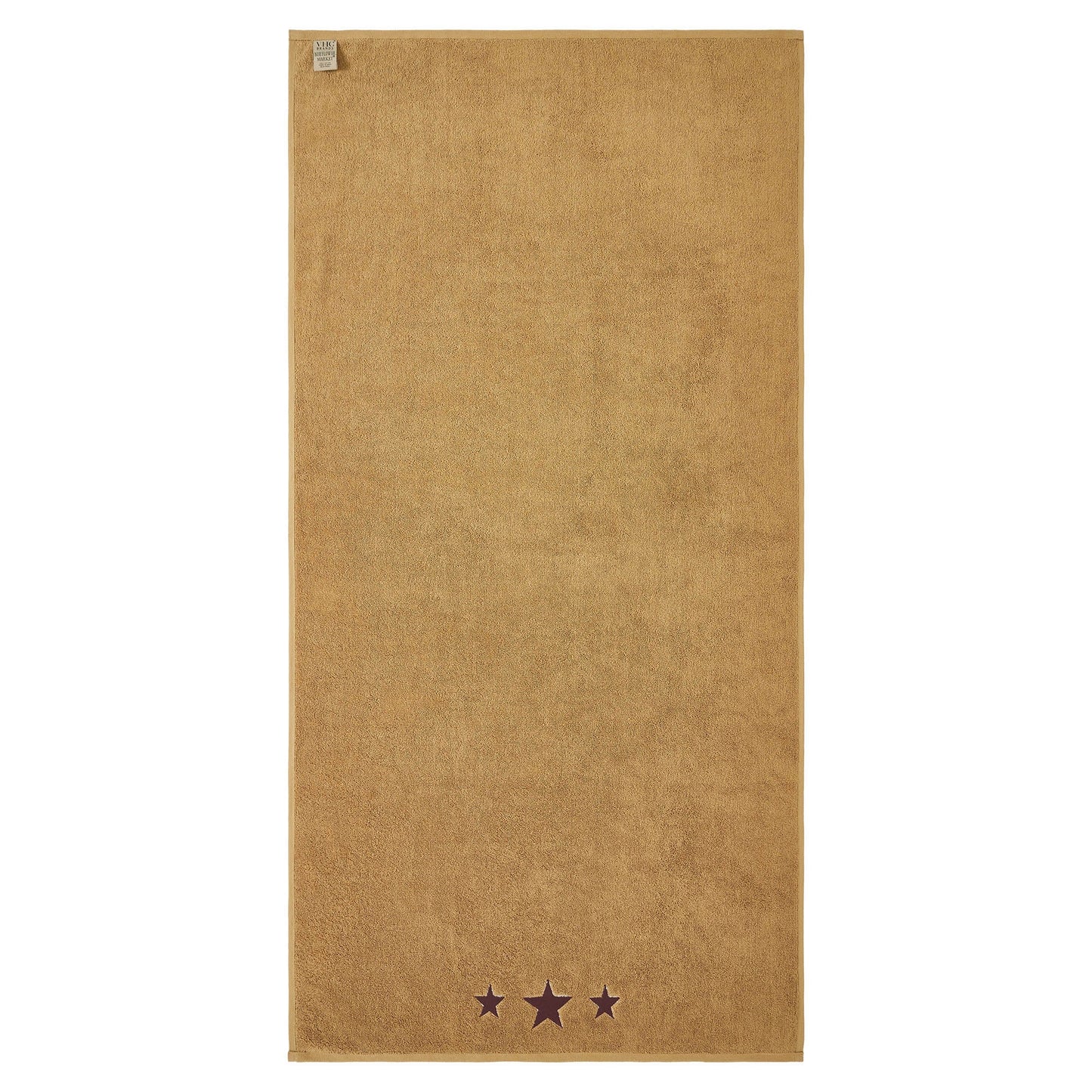 Burgundy Stars Tan Bath Towel Set of 2 27x54