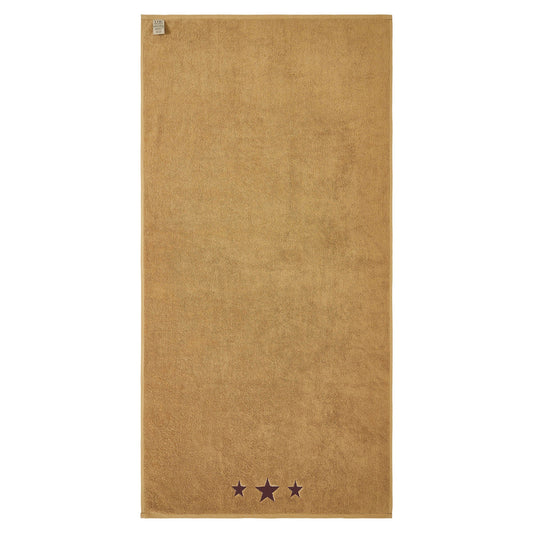 Burgundy Stars Tan Bath Towel Set of 2 27x54