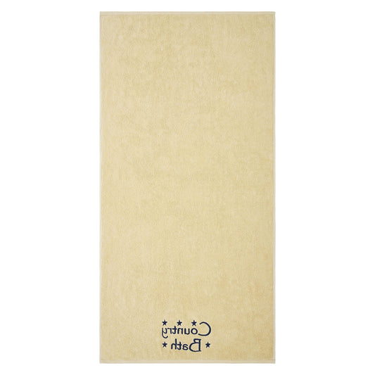 Navy Country Bath Stars Creme Bath Towel Set of 2 27x54