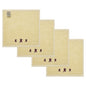Burgundy Prim Stars Creme Washcloth Set of 4 12x12