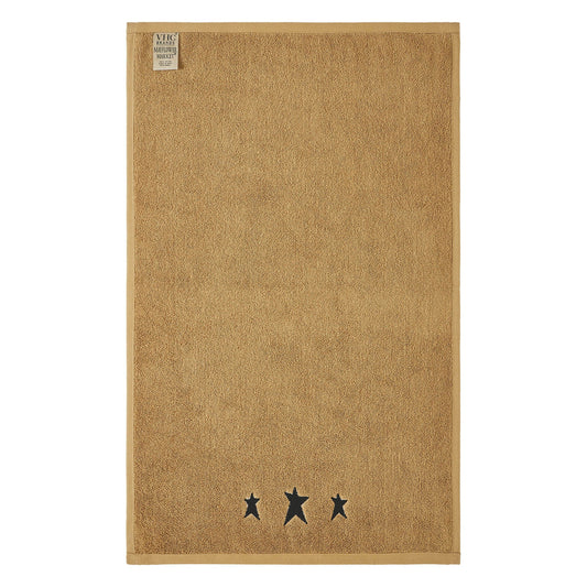 Black Prim Stars Tan Hand Towel Set of 2 16x26