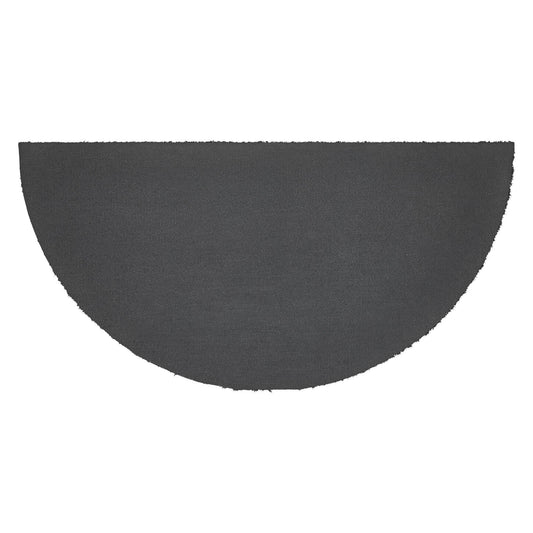 Charleston Mosaic Charcoal Coir Rug Half Circle 16.5x33