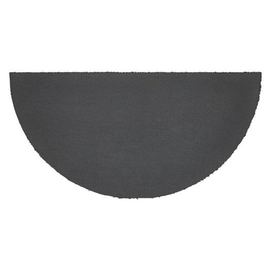 Burgundy Check Stars Coir Welcome Rug Half Circle 16.5x33