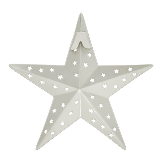 Metal Star Punched Creme 6x6