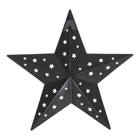Metal Star Punched Black 12x12