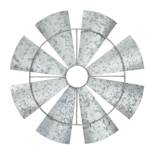 Galvanized Metal Windmill Blades Wall Hanging 16.75x16.75