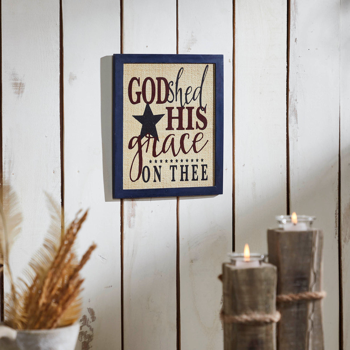 God Shed His Grace On Thee Framed MDF Wall Sign