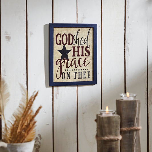 God Shed His Grace On Thee Framed MDF Wall Sign 12x10