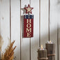 HOME w/ Star In Red Outline MDF Wall Hanging 16x5