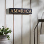 AMERICA Flag and Firecracker MDF Block Sign 3x14x1