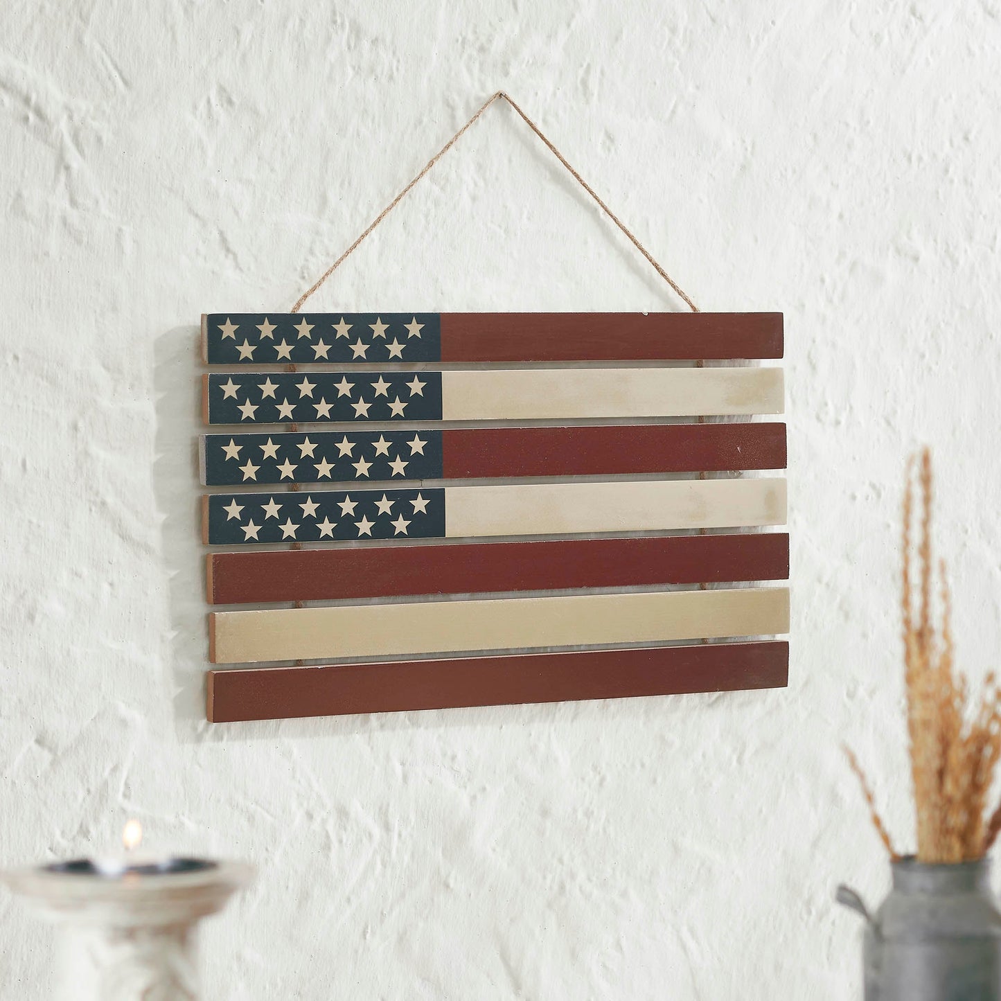 USA Flag Stacked MDF Wall Hanging