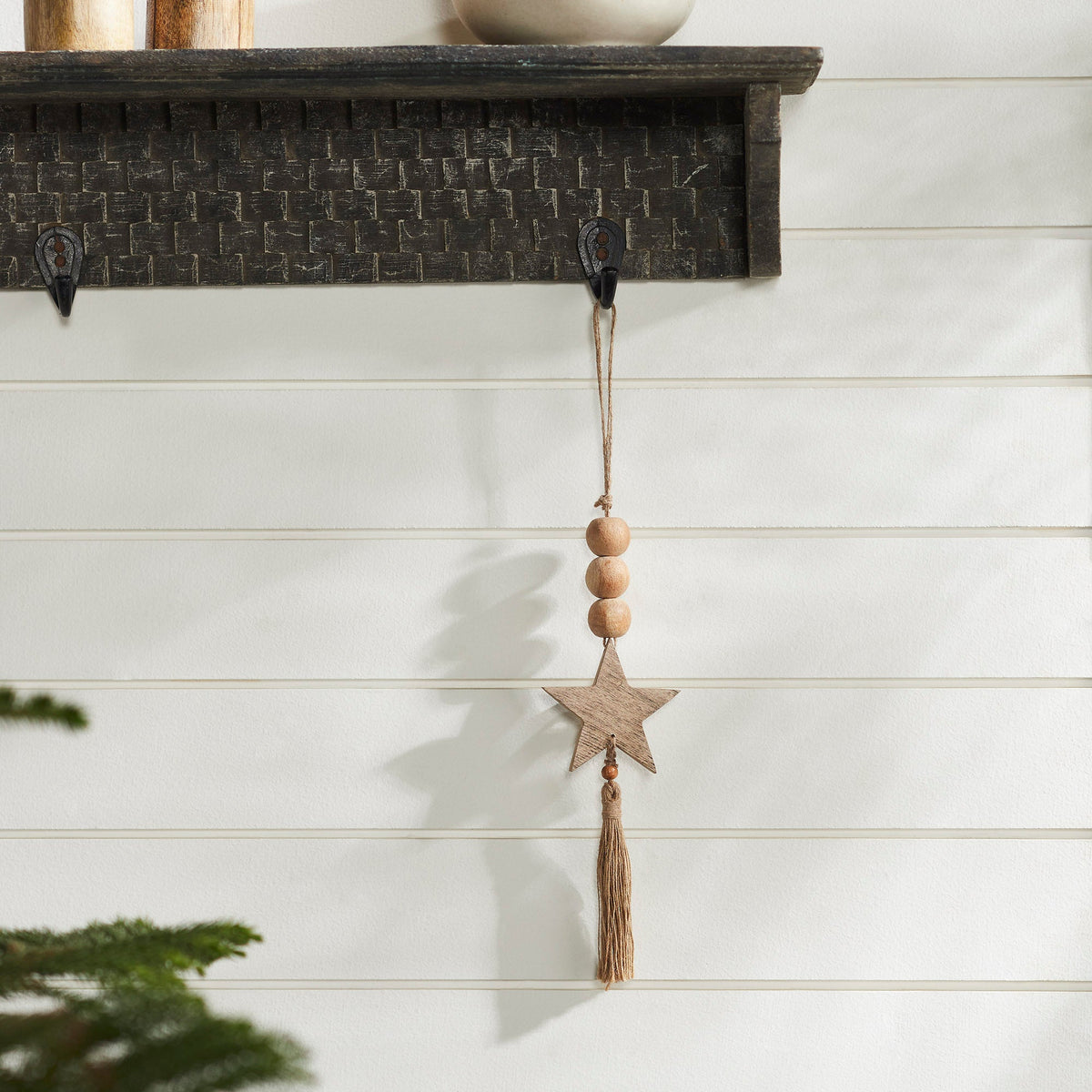Natural Beads Star & Tassel Ornament