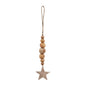 Natural Beads & Star Ornament 6x2