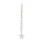 White Beads & Star Ornament 6x2