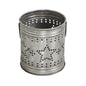 Punched Star Antique Metal Candle Holder 3.75x3.25x3.25