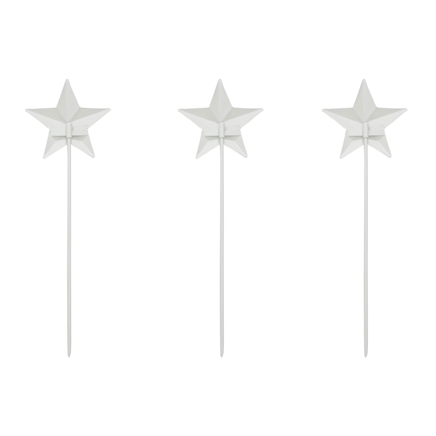 Painted Metal American Flag Theme Star on Pick Set of 3 12x3.5