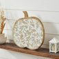 Whitewash Wood Carved Vine Pumpkin Fall Harvest Tabletop Decor 14x14x1.5 Inch