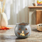 Decorative Halloween Jack O Lantern Candle Holder Antique Grey Fall Tabletop Decor 4.25x5.25x5.25