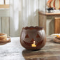 Bronze Jack O Lantern Votive Tealight Candle Holder, Spooky Halloween Fall Metal Decor 6.25x7.5x7.5 Inch