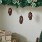 Swirling Dark Wooden Ornament Set of 3 - 4 inch