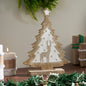 White Washed Winter Frolic Natural Wooden Tree 12x9x2.5